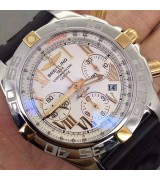 Breitling Chronomat B01 Automatic Chronograph-White Dial Roman Numerals-Black Rubber Strap