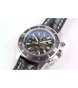 Breitling SuperOcean Swiss Automatic Chronograph-Yellow Hand Black Rubber Strap