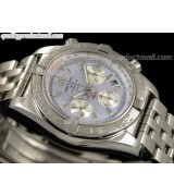 Breitling Chronomat B01 Ultimate 316F Chronograph-Blue MOP Dial Silver Subdials Index Hour Markers-Stainless Steel Bracelet