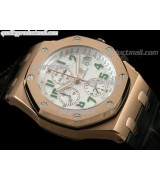 Audemars Piguet Royal Oak Pride of Mexico Limited Edition Chronograph 18K Rose Gold-White Checkered Dial-Black Leather Strap