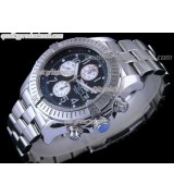 Breitling Blacksteel Super Avenger 48MM-Black Dial White Subdials-Stainless Steel Pro II Strap