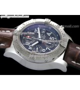 Breitling Skyland Avenger Chronograph-Blue Dial Blue Subdials-Brown Leather Bracelet