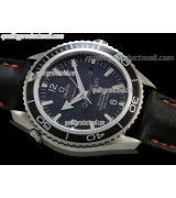 Omega Sea-Master Automatic- Black Dial Black Bezel-Numeral markers-Black Leather Strap