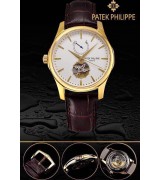 Patek Philippe 2015 Basel Complication Automatic Watch-Yellow Gold White Dial-Brown Leather Strap