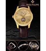 Patek Philippe 2015 Basel Complication Automatic Watch-Yellow Gold Dial-Brown Leather Strap