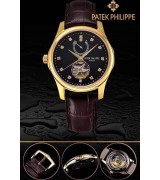 Patek Philippe 2015 Basel Complication Automatic Watch-Diamonds Markers Black Dial-Brown Leather Strap