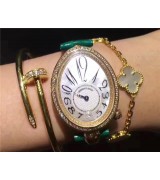 Breguet Reine De Naples Automatic Watch Green Leather