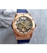 Hublot Big Bang Skeleton Watch Blue Leather Strap