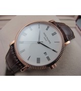 Patek Philippe Calatrava Leather Strap Rose Gold Roman Marker Swiss 2824 Automatic Watch 