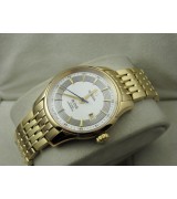 Omega De Ville Automatic Watch 18K Gold-Concentric Circle Dial-Stainless Steel Strap