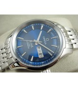 Omega De Ville Automatic Watch - Royal Blue Dial With Stick Marker - Stainless Steel Strap