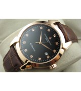 Vacheron Constantin Malte Swiss 2824 Movement Rose Gold Watch-Black