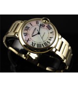 Cartier Ballon Bleu Swiss ETA 2671Automatic Watch Yellow Gold Case Pink Dial