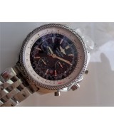 Breitling Bentley 30S Chronograph-Black Dial Black Subdials-Stainless Steel bracelet 