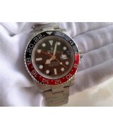 Rolex GMT II 50th Anniversary Ceramic Automatic Watch-Black Dial Black/Red Bezel-Stainless Steel Oyster Bracelet