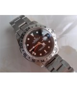 Rolex Explorer II GMT Hour Adjust-Black Dial White Dot markers-Stainless Steel Oyster Strap