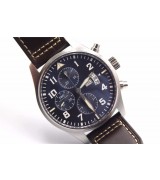 IWC Polit’s Le Petit Prince Swiss Automatic Watch-Dark Blue Dial-Brown Leather Strap