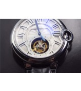 Cartier Blue Ballon Flying Tourbillon Watch-Grey Duo Tier Dial-Black Leather strap