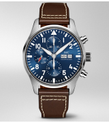 IWC Pilot’s Chronograph Brown Leather Strap Blue Dial 43mm IW377714 
