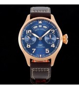 IWC Big Pilot Swiss Replica Watch Le Petit Prince Rose Gold Blue Face 46.2mm