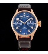 IWC Big Pilot Swiss Replica Watch Le Petit Prince Rose Gold Blue Face 46.2mm