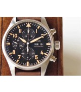 IWC Pilot Swiss Replica Watch Chronograph Black Dial 43mm