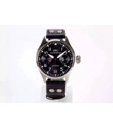 IWC Pilot 7 Days Cal.51011 Automatic Watch-Black Dial Black Leather Strap