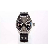 IWC Pilot 7 Days Cal.51011 Automatic Watch-Dark Gray Dial Black Leather Strap 