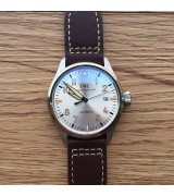 IWC Pilot Automatic Watch-Silver Dial Black Leather Strap 