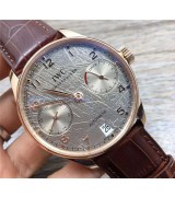 IWC Portuguese 7 Days Automatic Watch Steel Case-Aerolite Dial Brown Strap