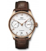 IWC Portuguese 7 Days Swiss Automatic Watch IW500701-Rose Gold Brown Leather