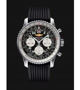 Breitling Navitimer Cosmonaute Handwound Chronograph Black Rubber 43mm