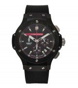 Hublot Big Bang Luna Rossa Limited Edition Chronograph-Black Carbon Fibre Dial Numeral Hour Markers-Black Rubber Strap