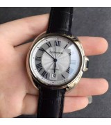 Cartier Cle De Cartier Automatic Watch WGCL 0005 Black Leather Strap