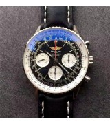 Breitling Navitimer Swiss Automatic Chronograph-Black Dial Black Strap