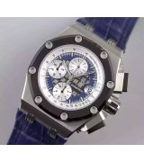 Audemars Piguet Royal Oak Offshore Ruben Barichello II Chronogrpah-Blue Perforated Dial Index Hour Markers