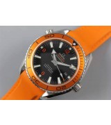 Omega Sea-master 600m Swiss Automatic Watch Orange Strap  
