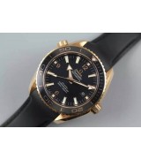 Omega Sea-master 600m Swiss Automatic Watch Rose Gold Full Black  