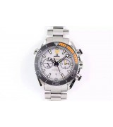 Omega Seamaster Planet Ocean 600m Automatic Chronograph Steel Strap-White Dial 