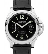 Panerai Luminor Marina Handwound Watch PAM00104 Black Leather Strap