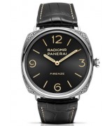 Panerai Radiomir Firenze PAM604 Swiss Watch-Stick Hour Markers Black Dial-Black Leather Strap