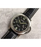 Panerai Luminor Marina PAM164 Automatic Watch-Black Dial Black Leather Strap