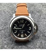Panerai Luminor Marina Automatic Watch-Black Dial Light Brown Leather
