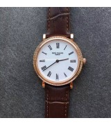 Patek Philippe Calatrava Swiss Automatic Watch 5120 Rose Gold 
