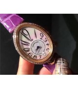 Breguet Reine De Naples Automatic Watch Purple Leather