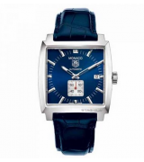 Tag Heuer Monaco WW2111.FC6204 Automatic Watch-Dark Blue Dial Index Hour Markers-Alligator Leather Bracelet