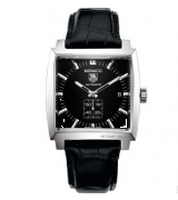 Tag Heuer Monaco WW2110.FC6177 Automatic Watch-Black Dial Index Hour Markers-Alligator Leather Bracelet 