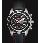 Breitling SuperOcean Swiss Automatic Chronograph-Orange Hand SS Strap