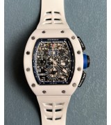 Richard Mille White Ceramic & Carbon Fiber Automatic Watch