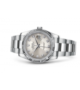 Rolex Datejust Swiss Automatic Watch 36mm Rhodium Dial Oyster Bracelet